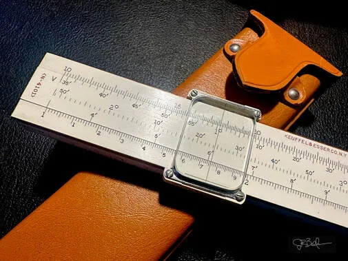 The 20-inch N4101 Stadia Surveyor's Rule with its case