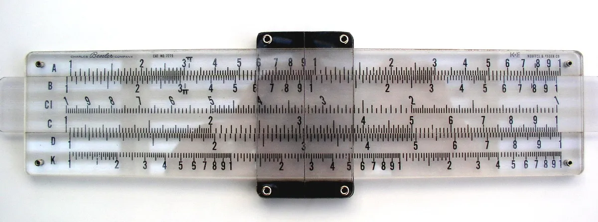 The Beseler Projection Slide Rule, a transparent overhead-projector rule made by K&E for the Charles Beseler Company
