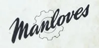 The company's 1958 'Manloves' advertising logo, a stylized script wordmark over a gear icon
