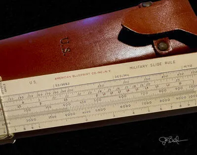 The American Blueprint Co. version of the K&E-made Model 4108 Military Rule, shown with its leather case