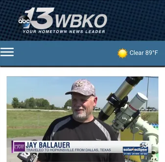 WBKO-TV 13 news broadcast of the live 2017 eclipse interview