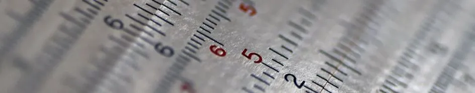 A close-up of a slide rule