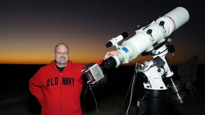 A Takahashi TOA-150 on an AP900 mount with an SBIG STL-11000m astro camera