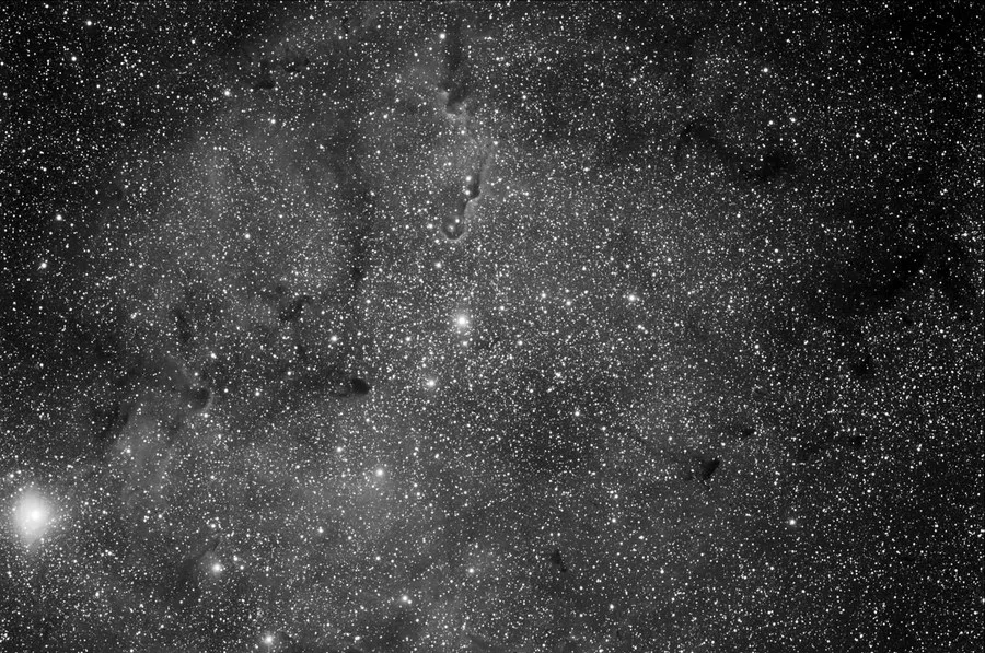 An earlier grayscale attempt at IC 1396 with an SBIG STL-6303E, May 2003