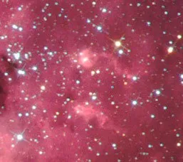 Close-up detail of the IC 410 "tadpole" globules