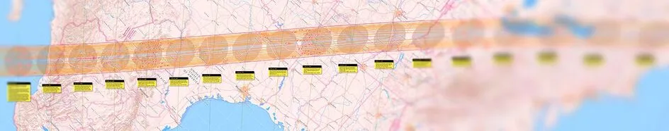 A composite map of the 2024 total solar eclipse path