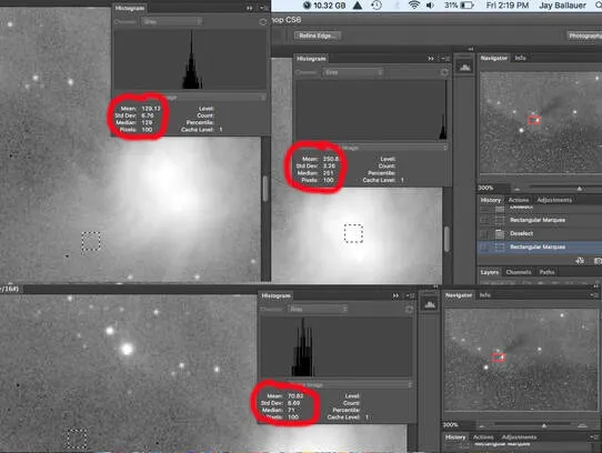 A signal-to-noise comparison image