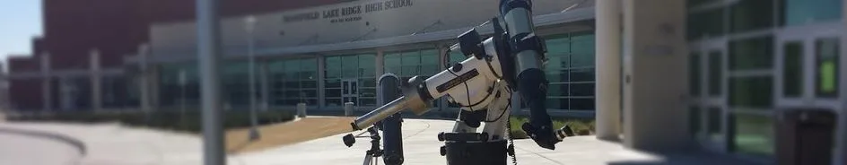 A telescope set up in the field