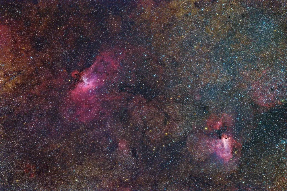 M16/M17 Region - The Eagle and Omega Nebulae (DSLR)