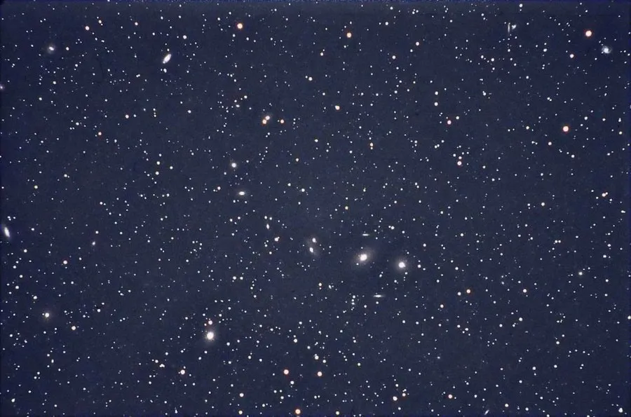 An even earlier film exposure of the Virgo Galaxy Cluster, May 2003