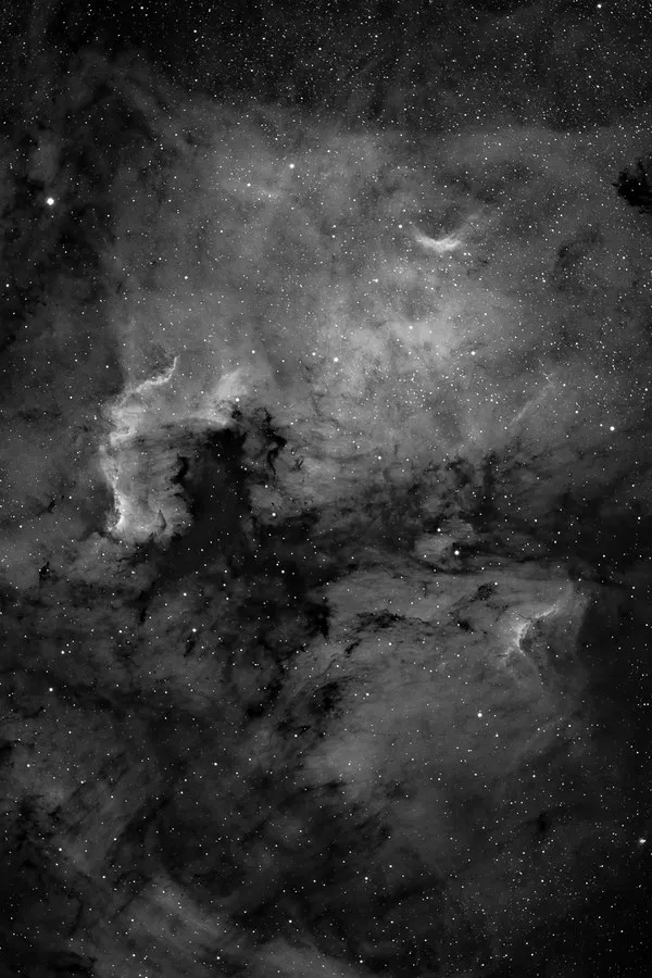 Hydrogen-Alpha luminance data of North America and the Pelican