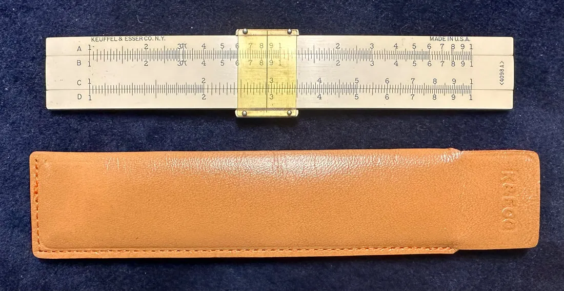 The Model 4098A pocket slide rule, front side