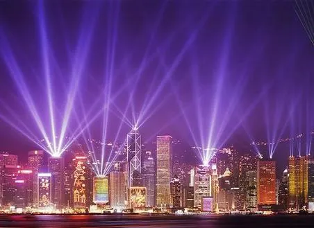 Hong Kong at night, an example of severe light pollution