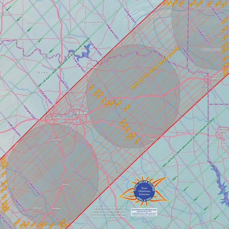 Regional map, Dallas area