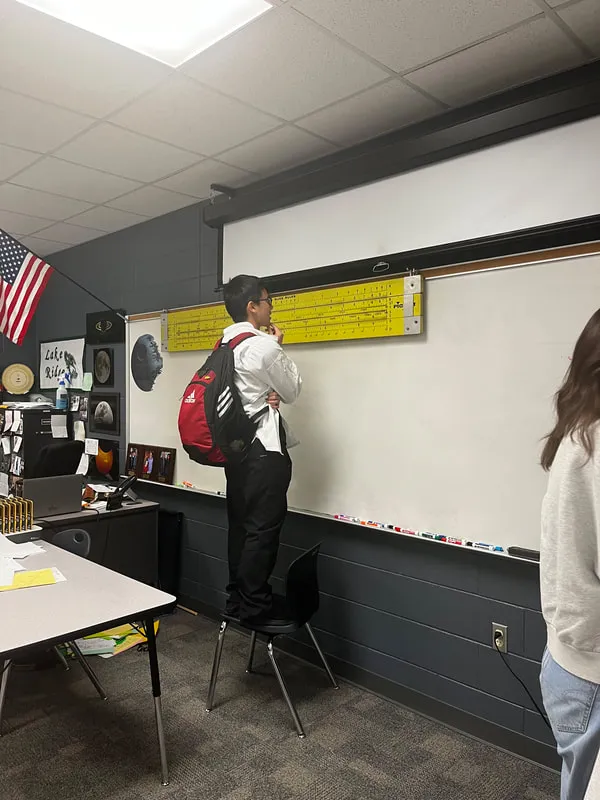 Slide rule classroom photo
