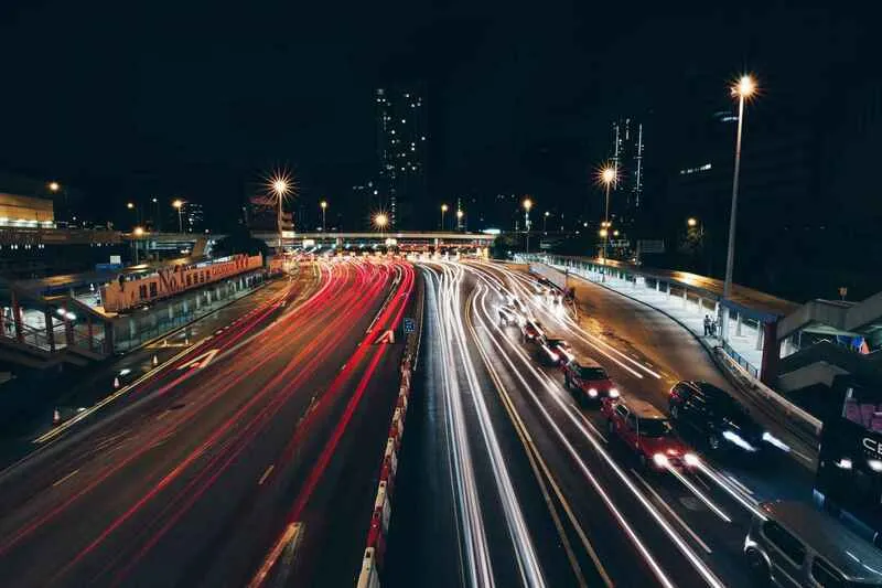 Car lights nightscape example