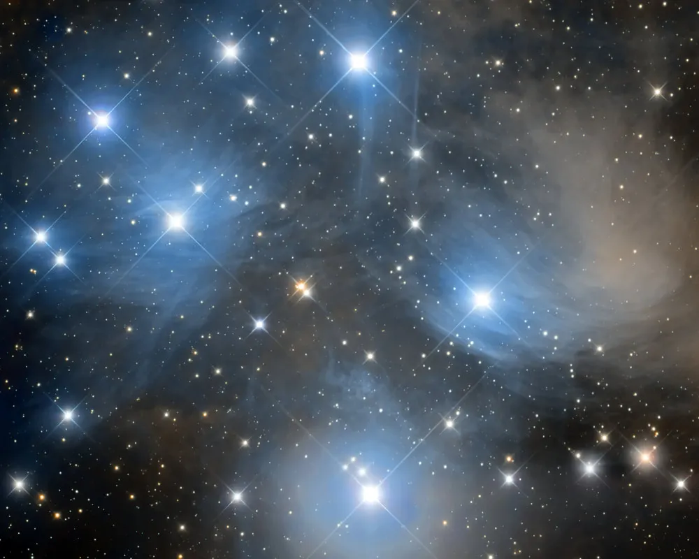 Pleiades (M45) Mosaic - Four Frames of the Seven Sisters