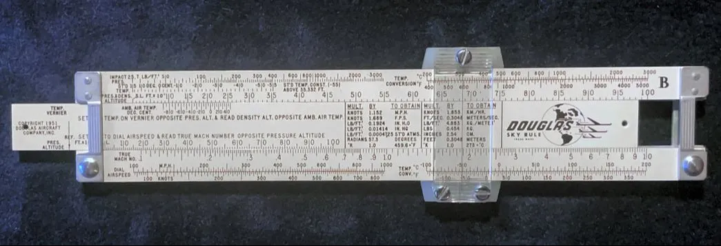 A Pickett Model 100 Douglas Sky Rule, back face