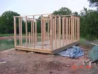 Wall frames going up