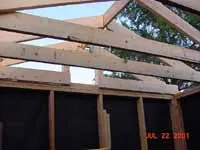Interior ceiling joists and rafters