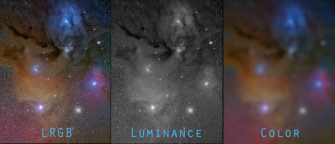 Rho Ophiuchus luminance merging demonstration